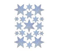 HERMA autocollants de Noël DECOR "étoiles" argent holographique 1 feuille à 19 étiquettes