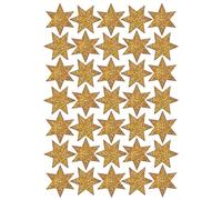 HERMA autocollants de Noël DECOR "étoiles" or micacé 1 feuille à 35 autocollants
