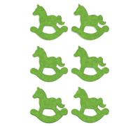 HERMA autocollants de Noël DECOR feutre "cheval à bascule" vert 1 feuille à 6 étiquettes
