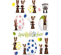 HERMA autocollants de Pâques TREND "Fête du lapin" 3 feuilles à 9 autocollants