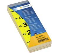 HERMA Bloc de numéros autocollants 28 x 56 mm jaune 1-500 100 feuilles par bloc