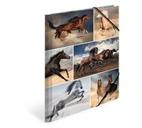 HERMA Chemises à élastique Animaux avec motif Chevaux, A4, carton robuste, avec impression intérieure, 1 porteé de chemise