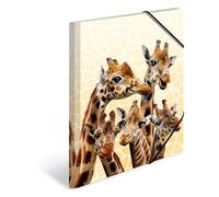 HERMA Chemises à élastique Animaux exotiques avec motif Amis de girafes, A3, plastique robuste, avec impression intérieure, 1 porteé de chemise