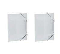 HERMA Chemises à élastique Translucide en Blanc, A3, plastique robuste, avec 3 rabats intérieurs, 1 porteé de chemise (Lot de 2)