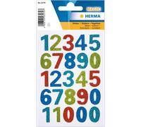 HERMA Chiffres autocollants MAGIC GLITTERY 0-9 imprimé multicolore 1 feuille à 25 autocollants