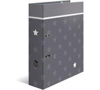 HERMA Motif classeur à levier A4 Étoiles Gris avec bordure, dos de 7 cm, en carton robuste, imprimé entièrement à l'extérieur et à l'intérieur