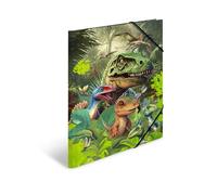 HERMA Classeur A3 dinosaure pour enfant en carton avec motif dinosaure animal, élastique, rabat intérieur et impression intérieure pour garçons et filles