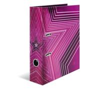 HERMA Classeur A4 étoiles, 7 cm de large, pour enfant, avec motif étoile rouge, classeur coloré avec finition brillante, impression intérieure pour garçons et filles