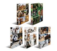 HERMA Classeurs á 4 anneaux A4 Animaux assortiment, dos de 35 mm, Classeur en carton rigide, Motifs assorties, Lot de 10