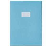 HERMA Couverture de cahier A4 papier bleu clair, avec champ d'inscription, en papier recyclé solide & couleurs saturées, protège-cahier pour école