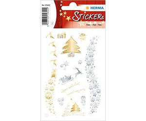 HERMA Creative Sticker 15642 Lot de 14 autocollants de Noël transparents permanents