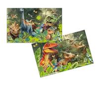 HERMA Dino World 19743 Lot de 3 sous-mains en carton effaçables pour enfants 55 x 35 cm Motif double face Pour filles et garçons