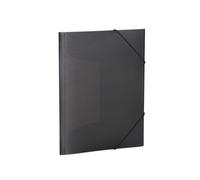 HERMA Elastic Folder Translucent in Black, A4, Sturdy Plastic, with 3 Inner Flap