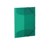 HERMA Elastic Folder Translucent in Dark Green, A4, Sturdy Plastic, with 3 Inner