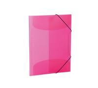 HERMA Elastic Folder Translucent in Pink, A3, Sturdy Plastic, with 3 Inner Flaps