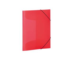 HERMA Elastic Folder Translucent in Red, A3, Sturdy Plastic, with 3 Inner Flaps,