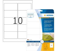 Herma 8018 Etiquette plastique 96 x 50.8 mm film, brillant transparent 250 pc(s) fixation permanente imprimante laser
