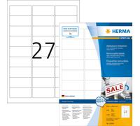 Herma 10300 Étiquettes movables/amovibles 63,5 x 29,6 A4 2700 pièces Blanc