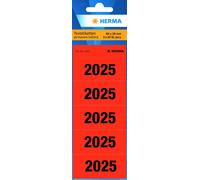 HERMA Étiquette de contenu de classeur "2025" 60 x 26 mm imprimée rouge 100 étiquettes