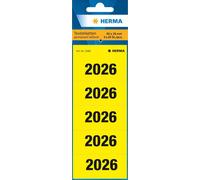 HERMA Étiquette de contenu de classeur "2026" 60 x 26 mm imprimée jaune 100 étiquettes