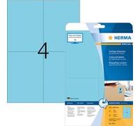 Herma Étiquettes adhésives A4 105 x 148 mm bleues – 80 étiquettes (20 feuilles) – imprimante