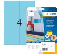 HERMA Étiquettes adhésives A4, 105 x 148 mm, bleu, 80 étiquettes par 20 feuilles, imprimante