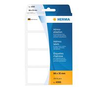 HERMA - étiquettes adresses, 88x35mm,pli en accordéon,blanchesContenu: 250 étiquettes, perforation a