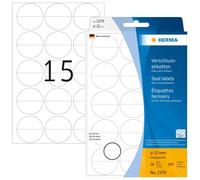 Herma Étiquettes Fermoirs Perforées Ø 32 Mm, Transparentes, Extrêmement Adhésives, Film Mat, 240 Pcs