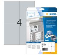HERMA Étiquettes plaques signalétiques A4 105x148 mm, argentées, extrêm. adhésives, film mat, 100 St.