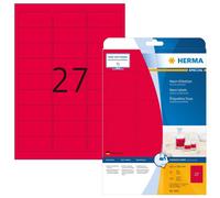 HERMA Étiquettes universelles SPECIAL 63,5 x 29,6 mm rouge fluo 540 étiquettes