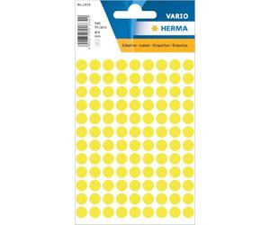 HERMA Etui de 540 étiquettes multi-usages Diamètre 8 mm Jaune fluo