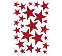 Herma Autocollants de Noël Magic «Étoiles rouges» – Feuille 26 autocollants – Pailletés