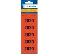 HERMA 1681 Lot de 100 autocollants numérotés pour dossiers de l'année 60 x 26 mm 5 par feuille - Étiquettes autocollantes opaques - Jaune