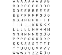 Herma Lettres 5 mm A-Z Imperméables Film Transparent Noir 2 Feuilles