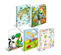 HERMA Lot de 10 chemises A4 pour maternelle - En carton - Avec élastique - Rabat intérieur et impression intérieure - Pour garçons, filles et enfants