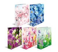HERMA Lot de 10 classeurs à fleurs, format A4, 7 cm de large, pour enfants, avec motif de plantes, classeur coloré avec impression intérieure, pour garçons et filles