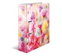 HERMA Lot de 10 classeurs A4 à fleurs roses - 7 cm de large - Pour enfants - Avec motif de plantes - Classeur coloré avec impression intérieure - Pour garçons et filles
