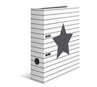 HERMA Lot de 10 classeurs A4 à rayures - 7 cm de large - Pour enfants - Avec motif étoile - Classeur à levier coloré avec impression intérieure - Pour garçons et filles
