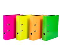 HERMA Lot de 10 classeurs A4 fluo de 7 cm de large, pour enfants, couleur unie, couleur fluo vive, pour garçons et filles
