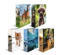 HERMA Lot de 10 classeurs A4 - Motifs d'animaux - 7 cm de large - Pour enfants - Avec motif animal - Classeur coloré avec impression intérieure - Pour garçons et filles