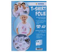 HERMA Lot de 10 feuilles de papier transfert pour textiles clairs, papier à repasser A4 à imprimer et thermocoller, film de transfert pour tissu blanc, film à repasser à personnaliser, film textile
