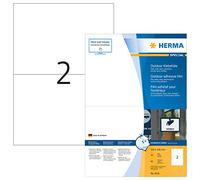 HERMA Lot de 1120 étiquettes autocollantes vierges résistantes aux intempéries pour imprimante laser et jet d'encre - 210 x 148 mm - 2 étiquettes par feuille A4 - Blanc