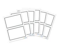 HERMA Lot de 12 étiquettes autocollantes pour livre - 82 x 55 mm - Avec bord gris neutre - Pour l'école, les enfants, les filles et les garçons - Blanches