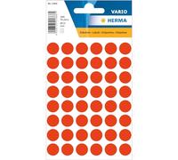 HERMA Lot de 240 étiquettes autocollantes rouges lumineuses, Ø 13 mm, 48 étiquettes par feuille, étiquettes autocollantes rondes de couleur, points de marquage, autocollants circulaires adhésifs pour