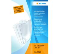 HERMA Lot de 25 étuis de poche, PP 85x125 mm 1 poche, 0,14 mm, transparent