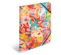 HERMA Lot de 3 chemises de collection A3 en carton avec motif artistique, élastique, rabat intérieur et impression intérieure, pour garçons et filles