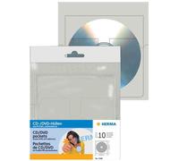 HERMA Lot de 3 Etuis de 10 Pochettes autocollantes pour 1 CD/DVD en Polypro Transparent