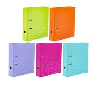 HERMA Lot de 5 classeurs A4 couleurs - 7 cm de large - Pour enfants - Avec motif - Classeur uni avec finition brillante et impression intérieure - Pour garçons et filles