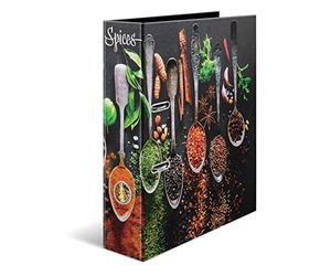 HERMA Lot de 5 classeurs de recettes A4, 7 cm de large, organiseur de recettes à faire soi-même, finition brillante, avec impression intérieure