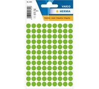 HERMA Lot de 540 étiquettes autocollantes vertes claires, Ø 8 mm, 108 étiquettes par feuille, étiquettes autocollantes rondes de couleur, points de marquage vierges, autocollants circulaires adhésifs